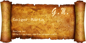 Geiger Márta névjegykártya